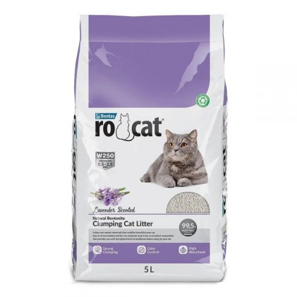 Bentas RoCat Lavender Scented Комкующийся бентонитовый наполнитель для кошачьего туалета с ароматом лаванды