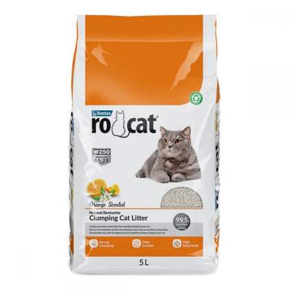 Bentas RoCat Orange Scented бентонітовий наповнювач, що комкується, для котячого туалету з ароматом апельсина