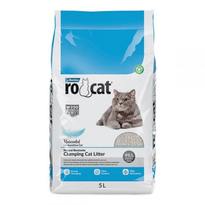 Bentas RoCat Unscented Комкующийся бентонитовый наполнитель для кошачьего туалета без аромата