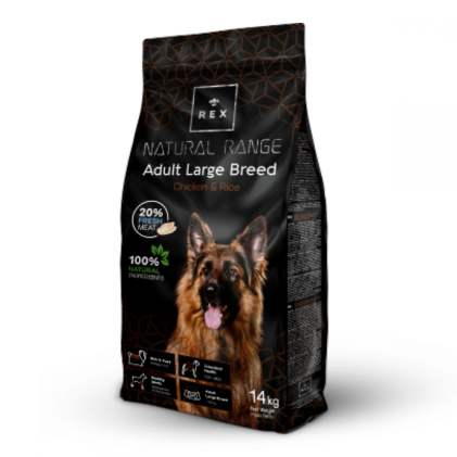 Rex Natural Range Adult Large Breed Chicken & Rice Cухой корм для собак больших пород