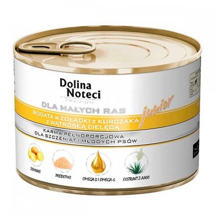 Dolina Noteci PREMIUM Junior Консервы для щенков малых пород с куриными желудками и печенью теленка