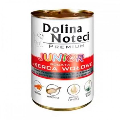 Dolina Noteci PREMIUM Junior Консервы для щенков с говяжьими сердцами