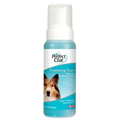 8in1 Perfect Coat Freshening Foam BABY POWDER Шампунь-піна, що не потребує змивання