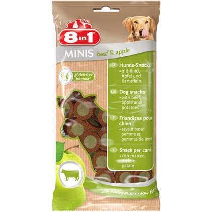 8in1 MINIS Beef and Apple Ласощі для собак з яловичиною та яблуком