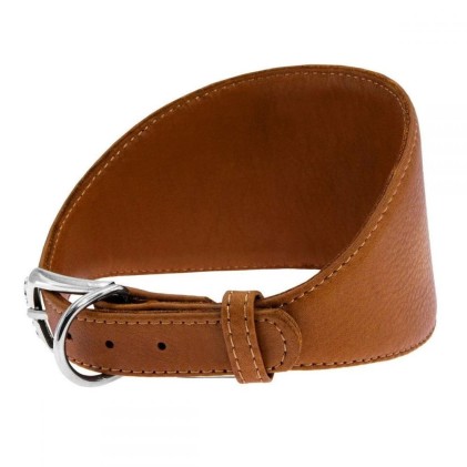 CoLLar Waudog Кожаный ошейник без украшений для борзых собак (коричневый)