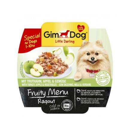 GimDog Little Darling Fruity Menu (консервы) Рагу индейка с яблоками и овощами