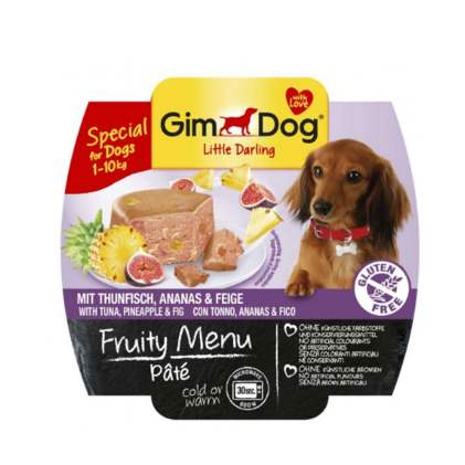 GimDog Little Darling Fruity Menu (консервы) Паштет тунец с ананасом и инжиром