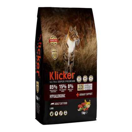 Klicker Hypoallergenic Cat Lamb Сухой холистик беззерновой гипоалергенный корм кошек с ягненком