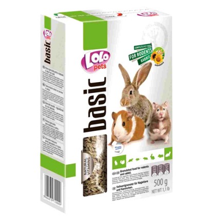 LoLo Pets basic for RODENTS and RABBIT Гранулированный корм для грызунов и кроликов