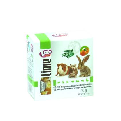 LoLo Pets lime for RODENTS Минеральный камень с АПЕЛЬСИНОМ для грызунов и кроликов