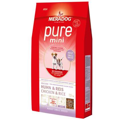 Meradog Pure Mini Adult Гипоаллергенный корм для собак мелких пород (курица и рис)