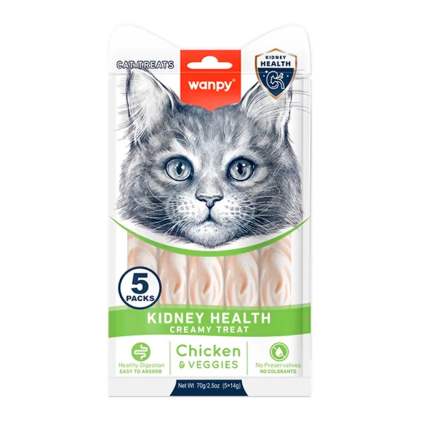 Wanpy Functional Creamy Lickable Treat Kidney Health Функціональні рідкі ласощі для кішок із нирковою недостатністю
